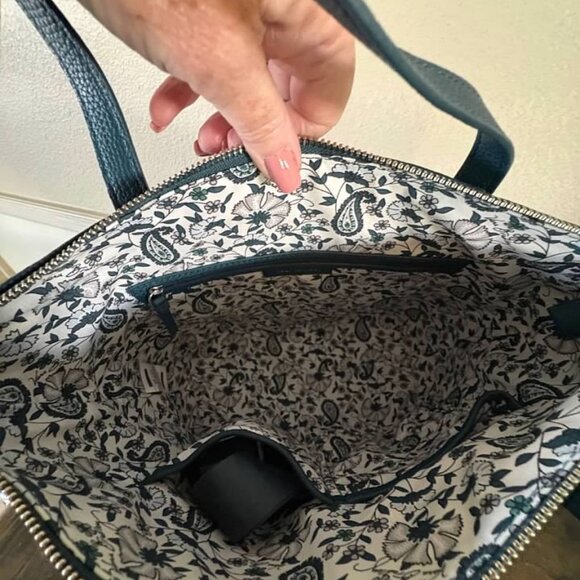 Vera Bradley Charlie Small Shoulder Bag in leather Teal- NWT - Picture 6 of 6